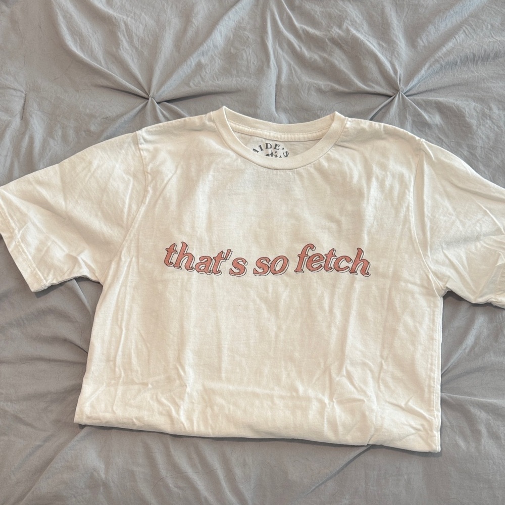 White Short Sleeve Tee with Pink Script